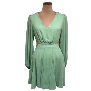 Francesca’s Collection Pink Lily Dress Size Small Mint Green Cutout Sides